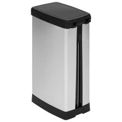 Poubelle plastique slim 40L, Gris