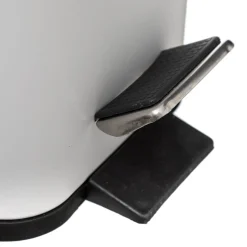 Poubelle rect soft close inox 5l, Blanc
