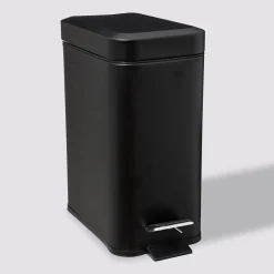Poubelle rect soft close inox 5l, Noir