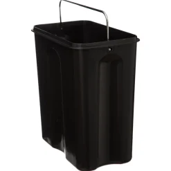 Poubelle rect soft close inox 5l, Noir