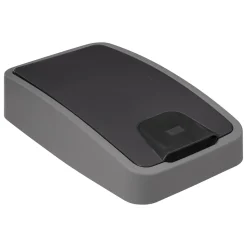 Poubelle rectangulaire à 2 ouvertures plastique 45L, Gris