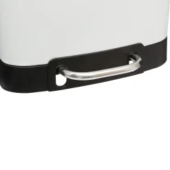 Poubelle rectangulaire à pédale métal 6L, Blanc