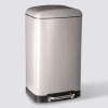 Poubelle rectangulaire à pédale métal 30L, Taupe