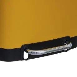 Poubelle rectangulaire à pédale métal 30L, Jaune