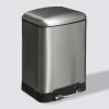 Poubelle rectangulaire à pédale métal 6L, Inox