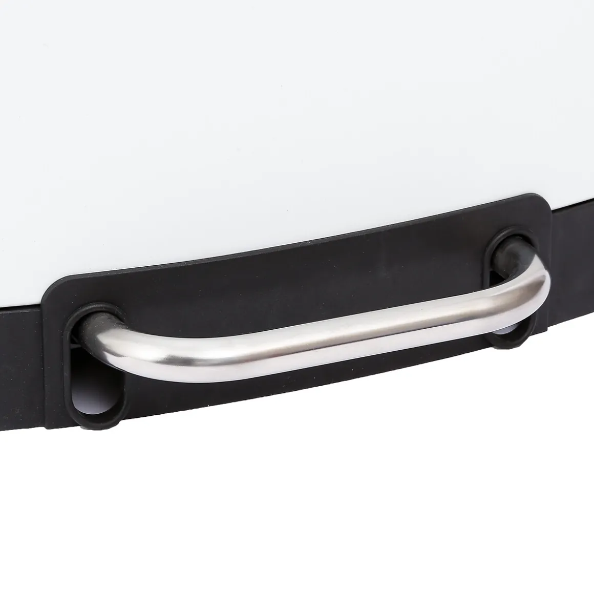 Poubelle rectangulaire à pédale métal 30L, Blanc