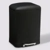 Poubelle rectangulaire à pédale métal 6L, Noir