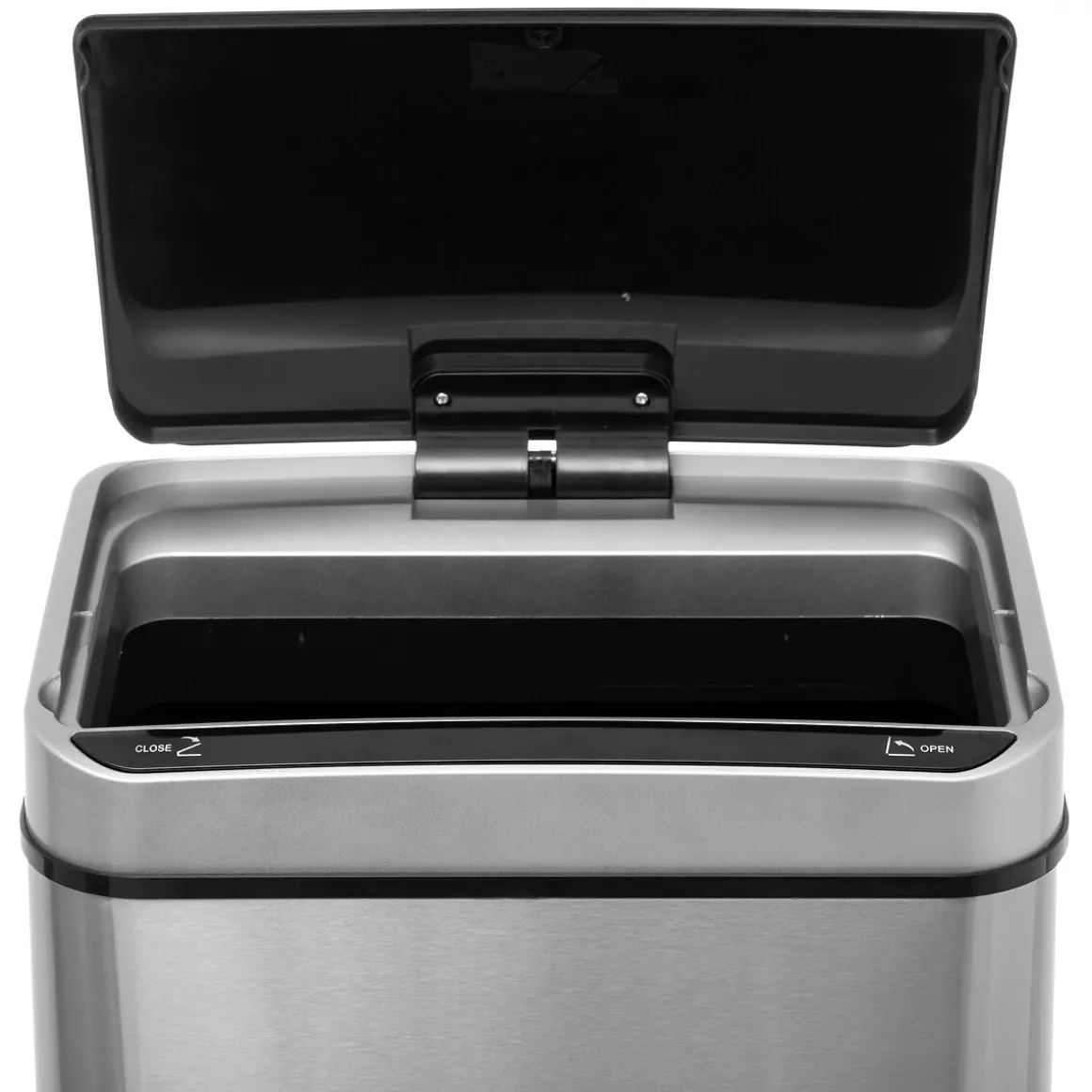 Poubelle rectangulaire automatique 40L, Inox