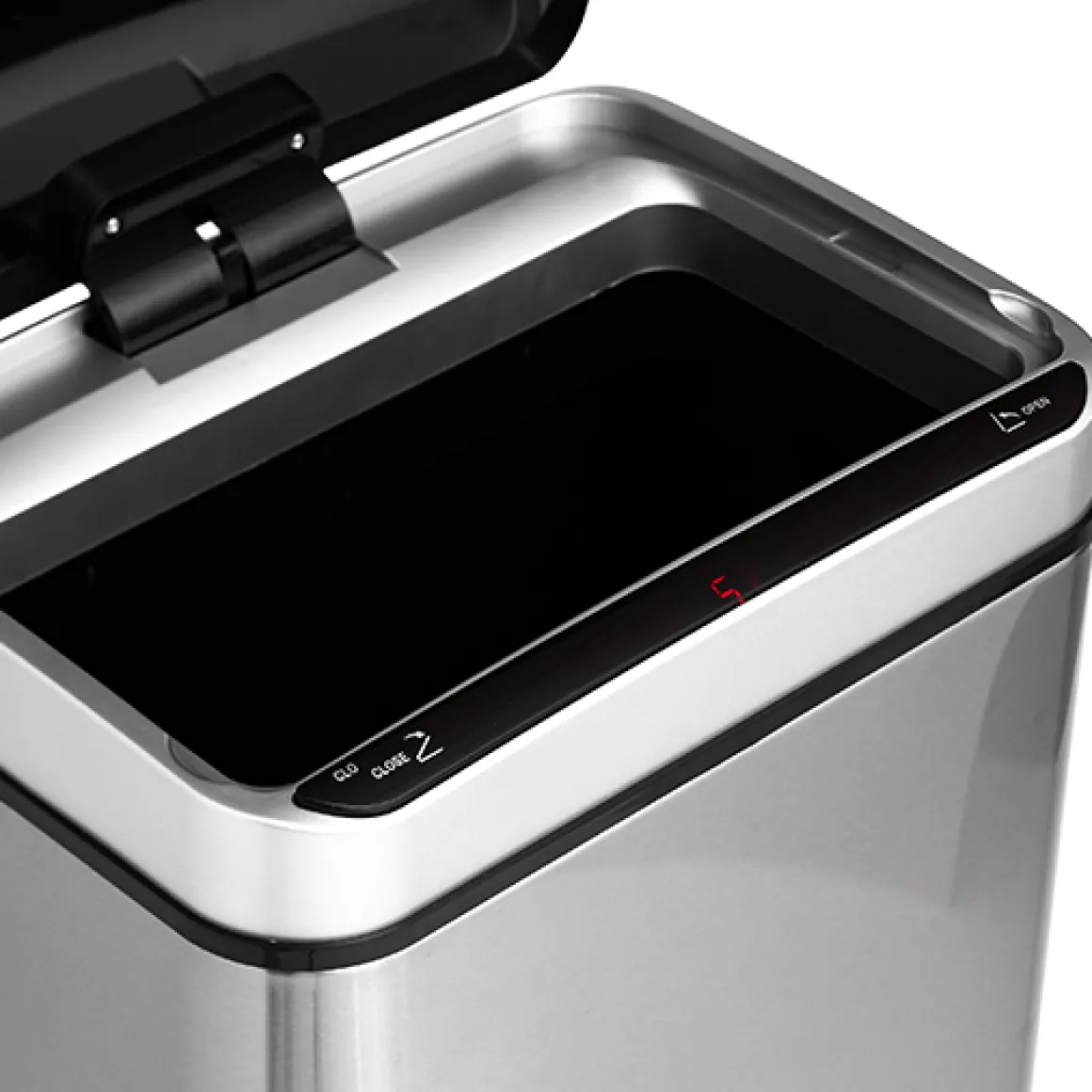 Poubelle rectangulaire automatique 40L, Inox