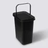 Poubelle rectangulaire en plastique 12L, Noir