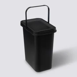 Poubelle rectangulaire en plastique 12L, Noir