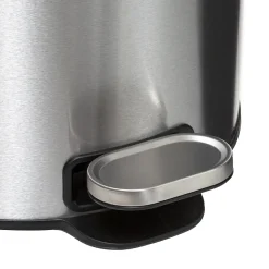 Poubelle ronde à pédale métal 30L, Inox
