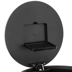 Poubelle ronde à pédale métal 30L, Inox noir