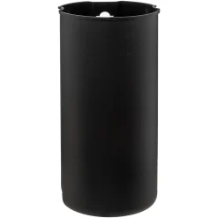 Poubelle ronde à pédale métal 30L, Inox noir