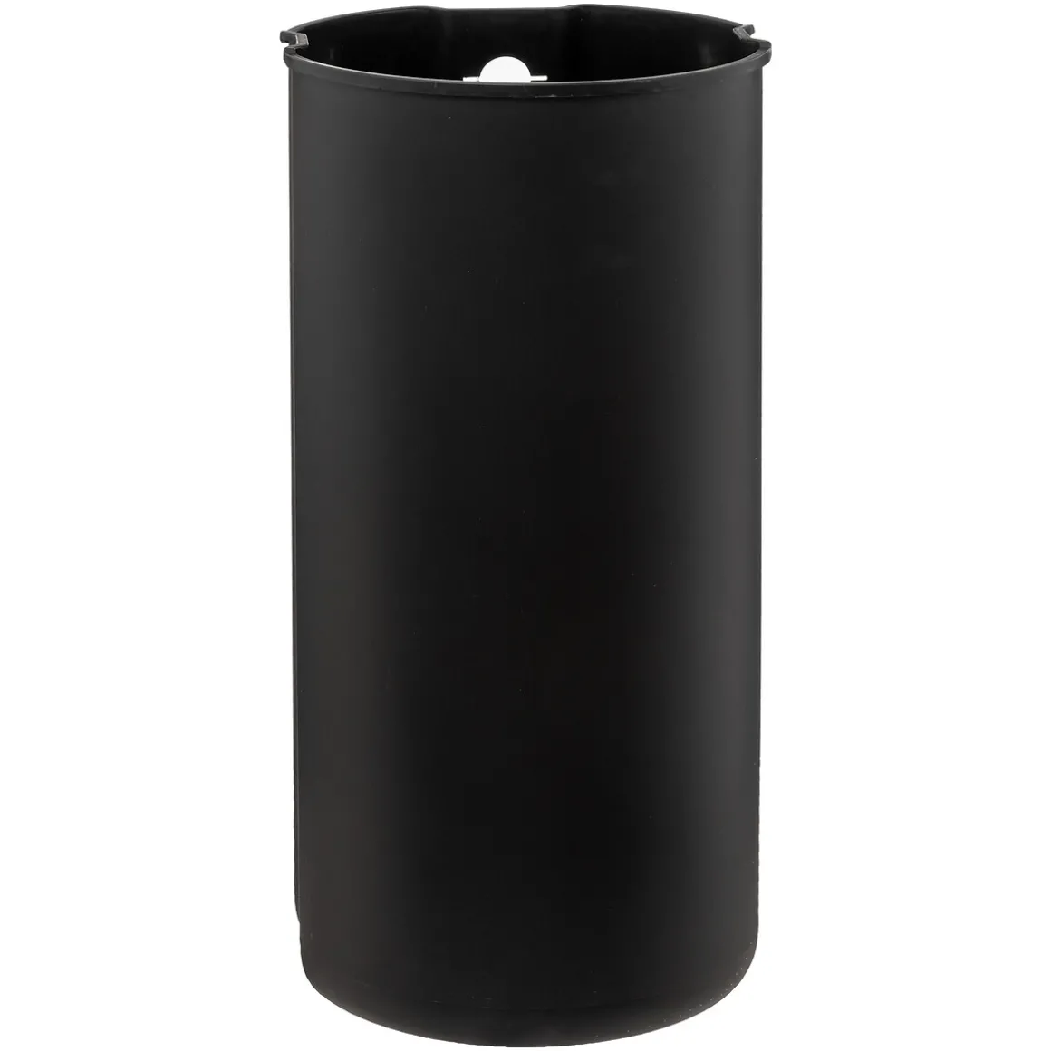 Poubelle ronde à pédale métal 30L, Inox noir