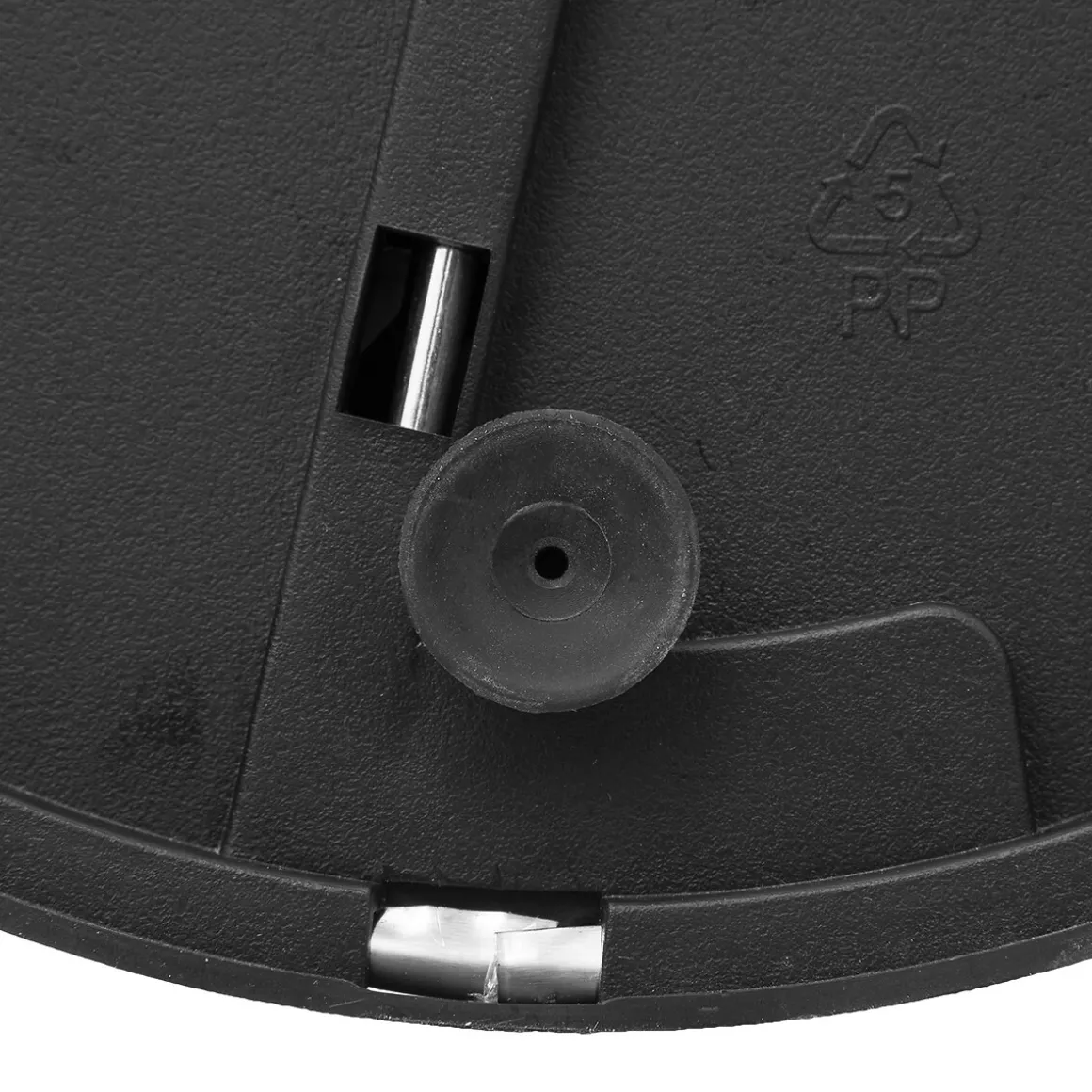 Poubelle ronde avec couvercle bambou 30L, Noir
