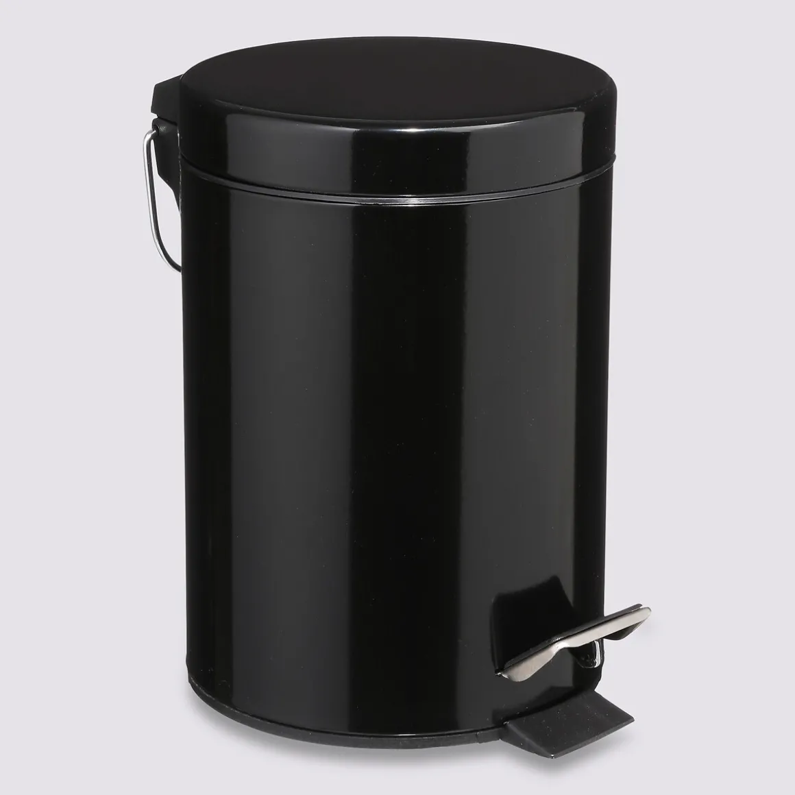 Poubelle ronde métal 3L, Noir