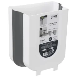 Poubelle rétractable de porte 8L, Noir & Blanc