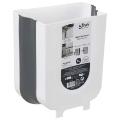 Poubelle rétractable de porte 8L, Noir & Blanc