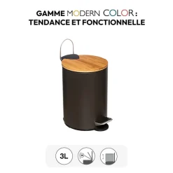 Poubelle Soft Close 3L, Gris charbon