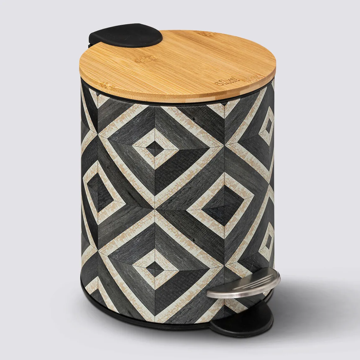 Poubelle soft close 3L, Noir et beige