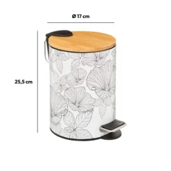 Poubelle Soft close 3L, Noir et Blanc