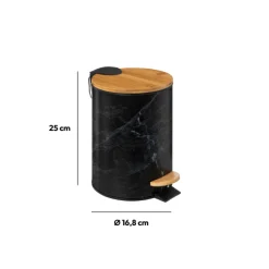 Poubelle Soft close métal 3L, Noir