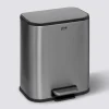 Poubelle Soft Close métal 5L, Argent