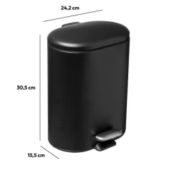 Poubelle Soft close métal 6L, Noir