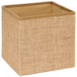 Pouf de rangement 31x31 cm, Toile de jute