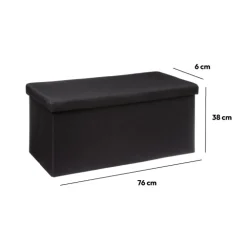 Pouf double pliant, Noir