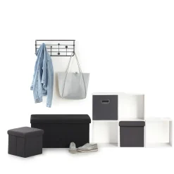 Pouf pliable 31x31 cm,Gris anthracite