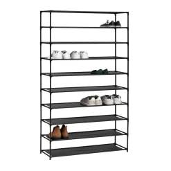 Range-chaussures 10 niveaux, Tissu noir