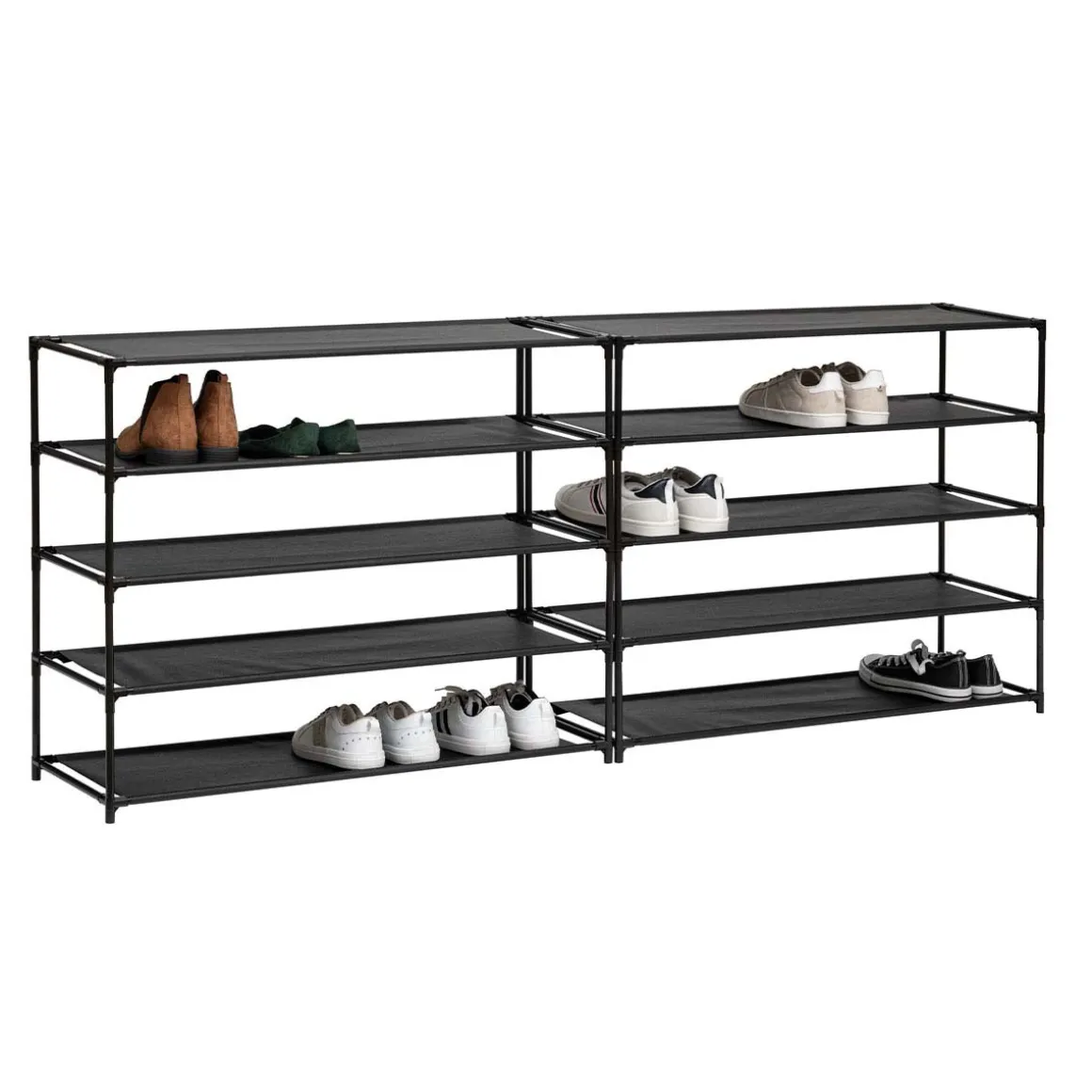 Range-chaussures 10 niveaux, Tissu noir