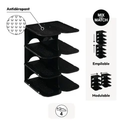 Range-chaussures x4, Plastique