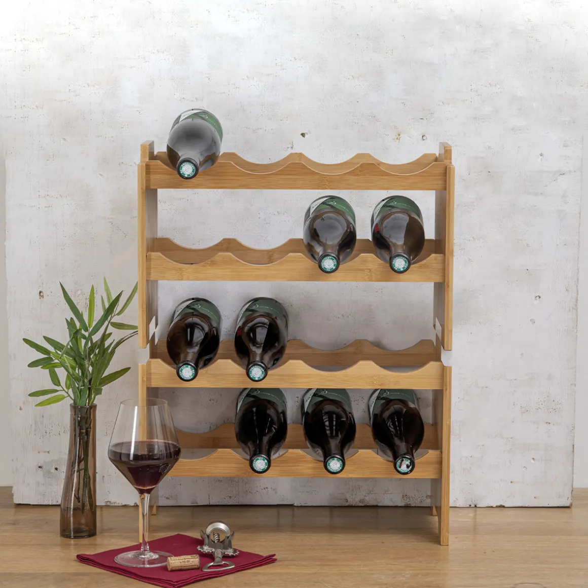 Rangement 8 bouteilles empilables