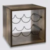 Rangement 6 bouteilles indus, Effet bois foncé