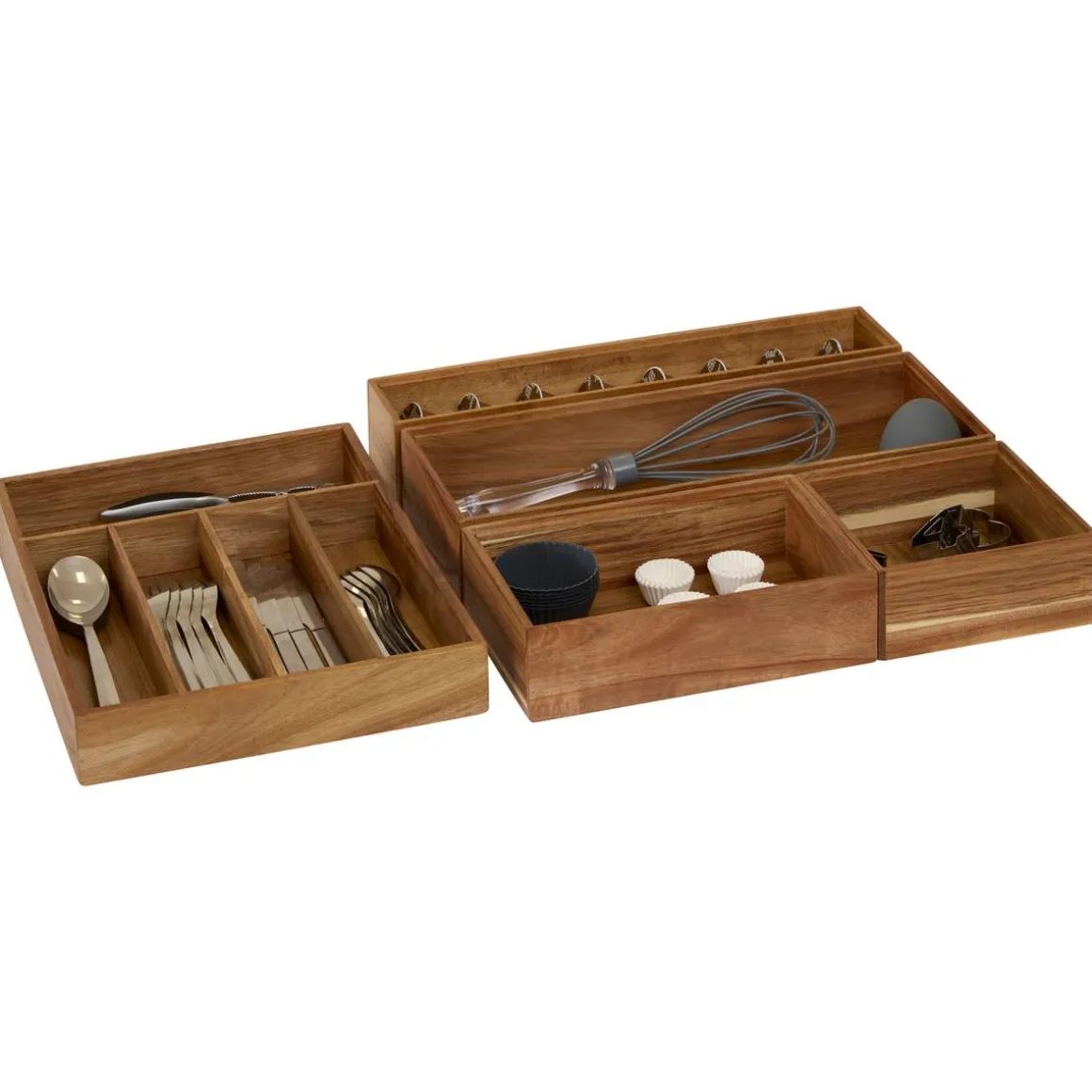 Rangement tiroirs, L.15 cm, Marron