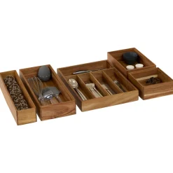 Rangement tiroirs, l.23 cm, Marron