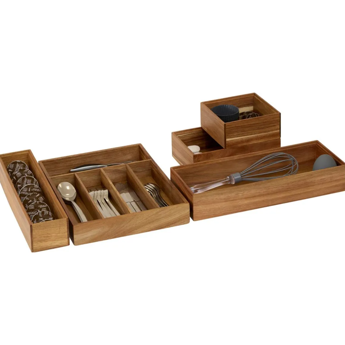 Rangement tiroirs, l.23 cm, Marron