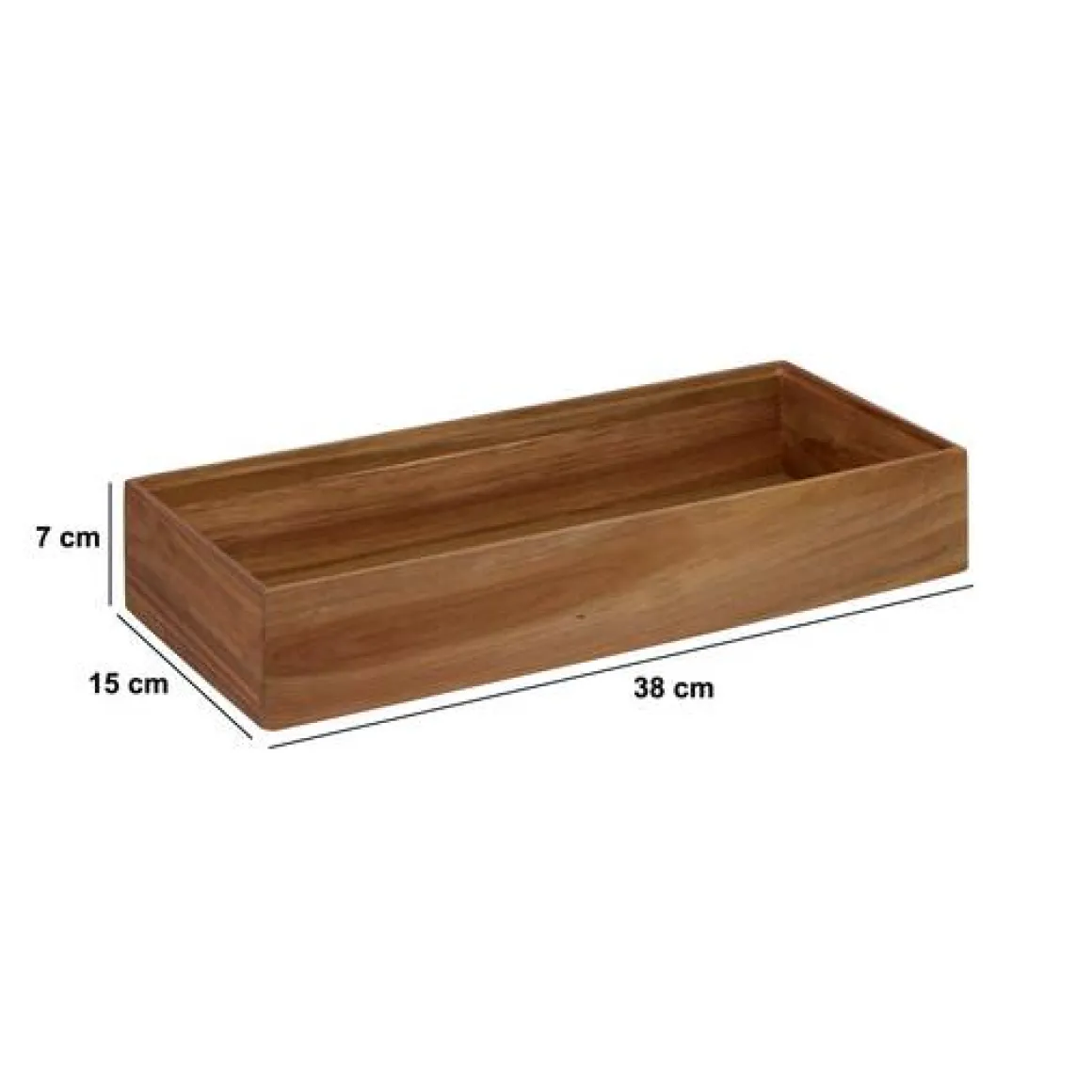 Rangement tiroirs, L.38 cm, Marron