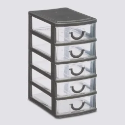 Rangement tour plastique 5 tiroirs, Petit modèle