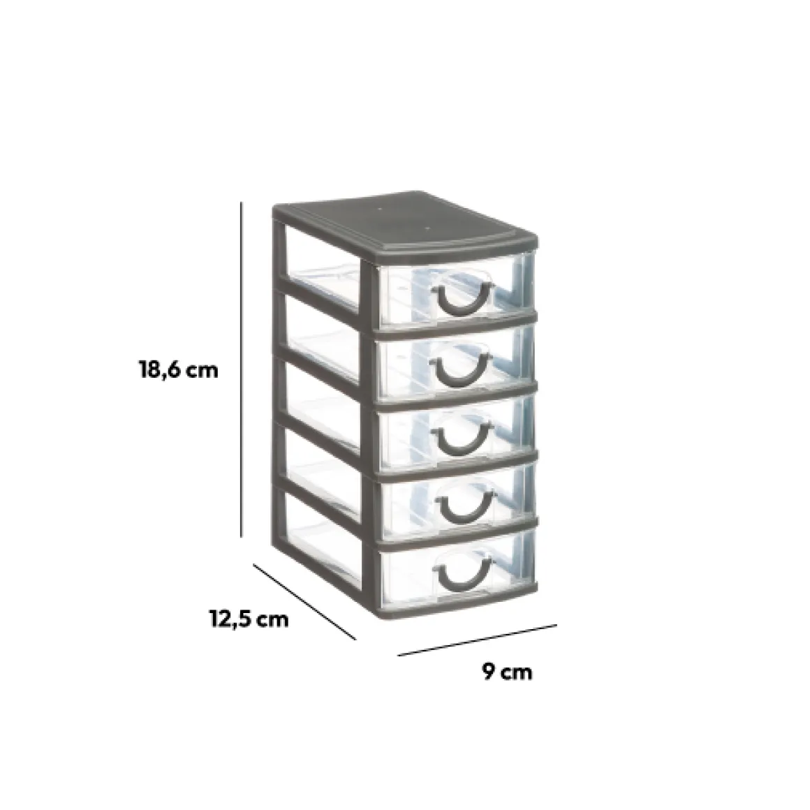 Rangement tour plastique 5 tiroirs, Petit modèle