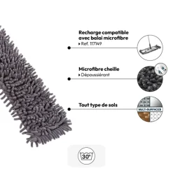 Recharge microfibre balai télescopique