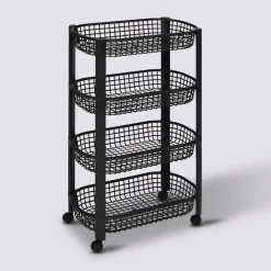 Resserre avec paniers 4 niveaux, Noir