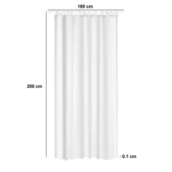 Rideau de douche 180x200cm, Blanc