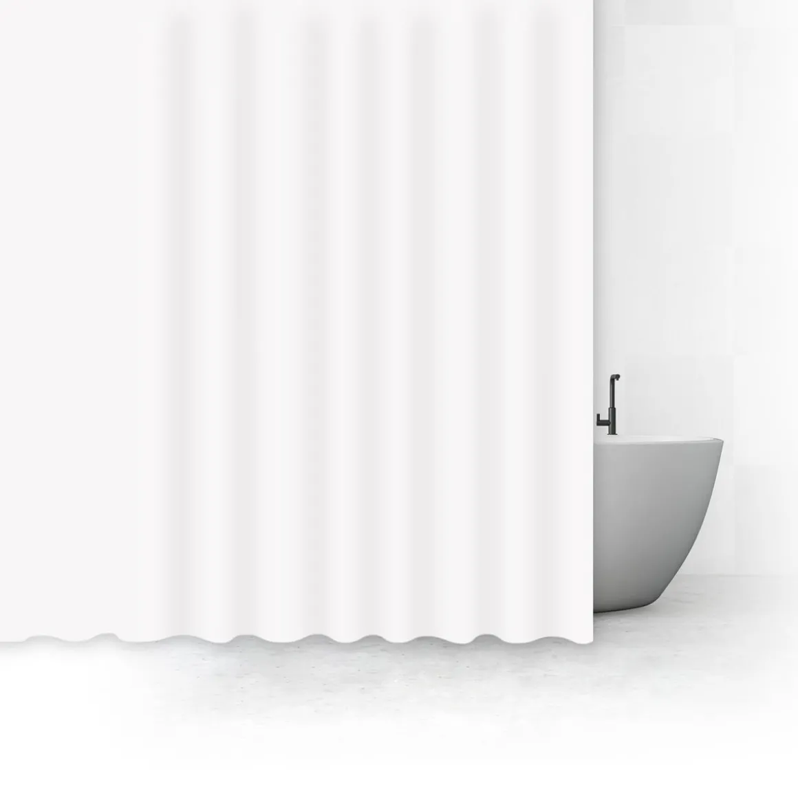 Rideau de douche 180x200cm, Blanc