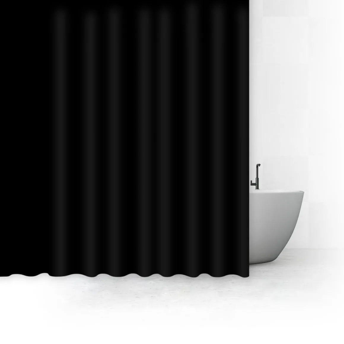Rideau de douche 180x200cm, Noir