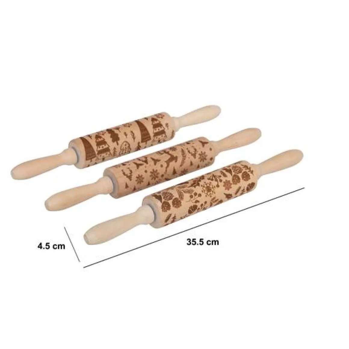 Rouleau à patisserie, L.35,5 cm, Beige