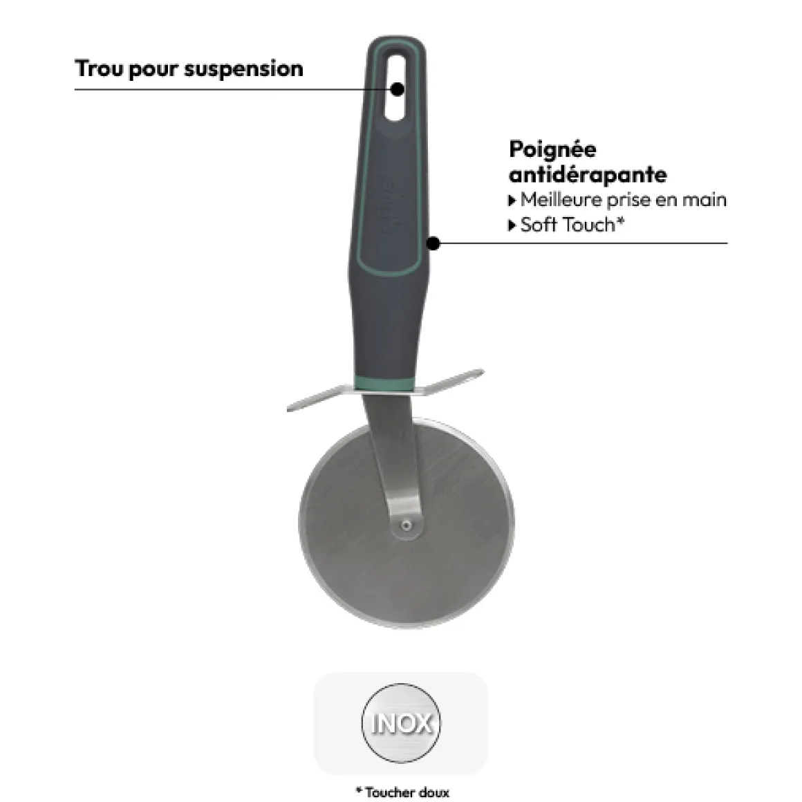 Roulette à pizza, Inox
